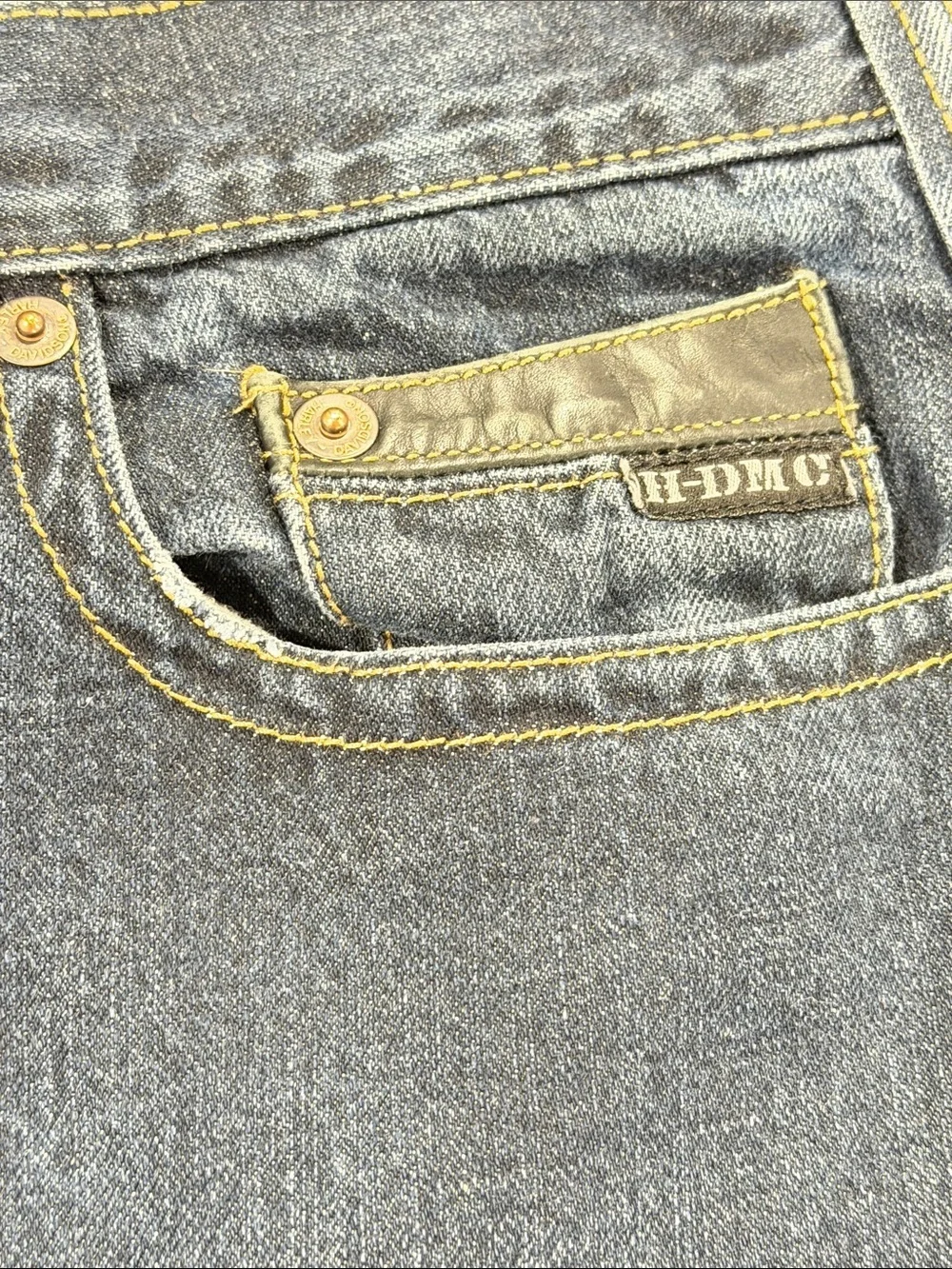 Harley Davidson Men's Dark Blue Denim Jeans - Classic Five-Pocket Style 34x34 - Picture 3 of 10